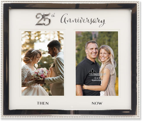 Lawrence Frames 4x6 Silver Beaded double Picture Frame